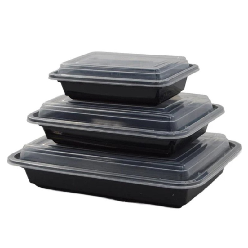 Maple Trade Food Container, 28oz Disp W/Lids 120pk Black/Clear – CS