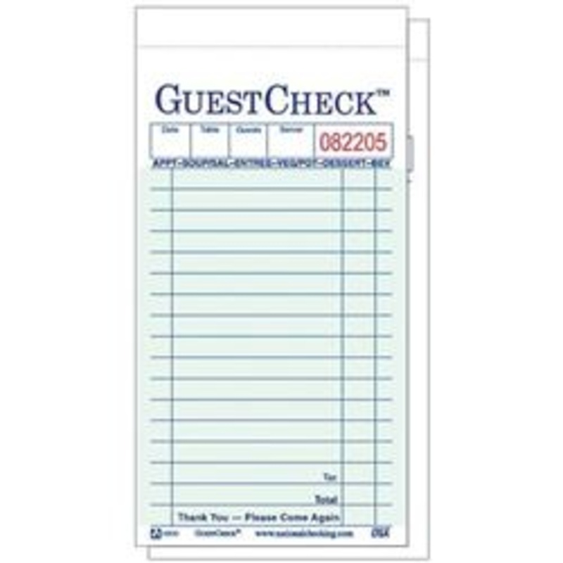 National Guest Check, Duplicates Green 50/BK, 50BK/CS – G6000