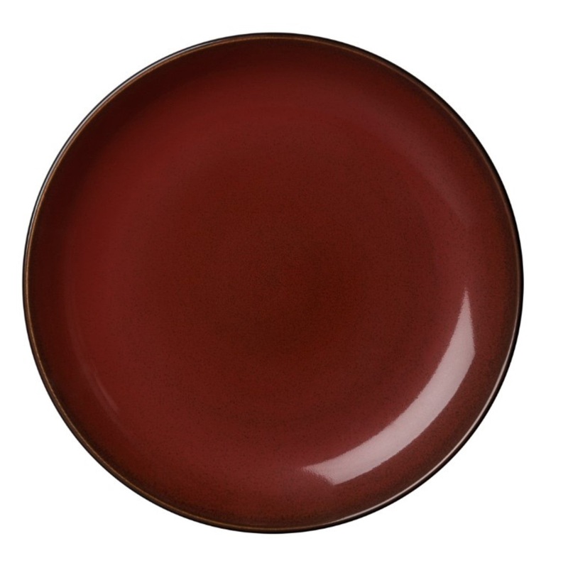 1880 Hospitality Plate, 12-1/4 Round Coupe Crimson Rustic – DZ
