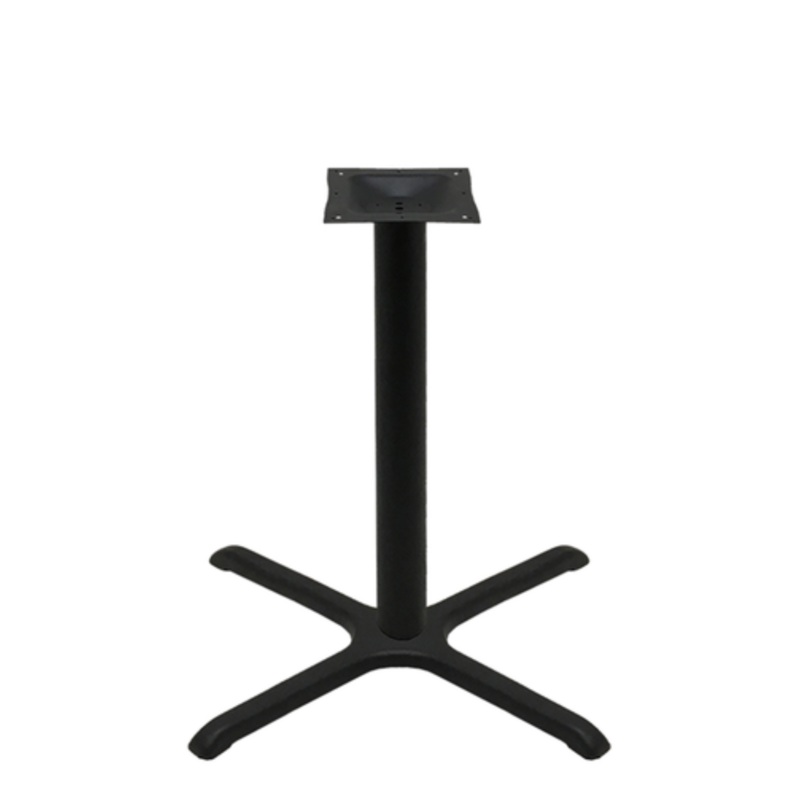 Oak St. Table Base,  30x 30 X Style Cast Iron Black – B30-STD