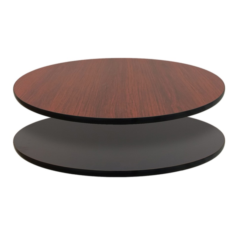 Oak St. Table Top, 24 Rd, Reversible Mahogany/Black Laminate- 24RARRMB