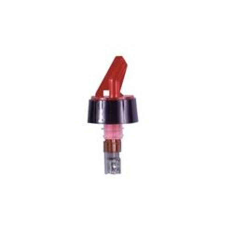Spill-Stop Pourer, Posi-Por 1 .5oz Portion Red W/Black Collar – 399-27