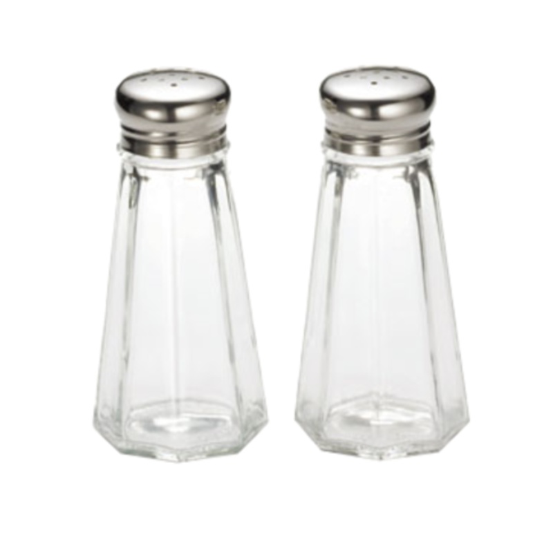 TableCraft S&P Shaker Panel Glass 3oz SS