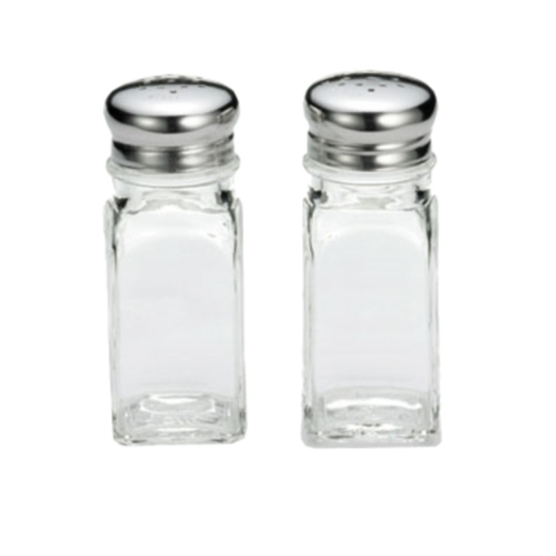 TableCraft S&P Shaker Sqr Glass 2oz SS