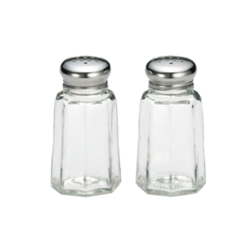 TableCraft Salt/Pepper Shaker, Glass, S/S Top, 1 oz – 150SP 1DZ