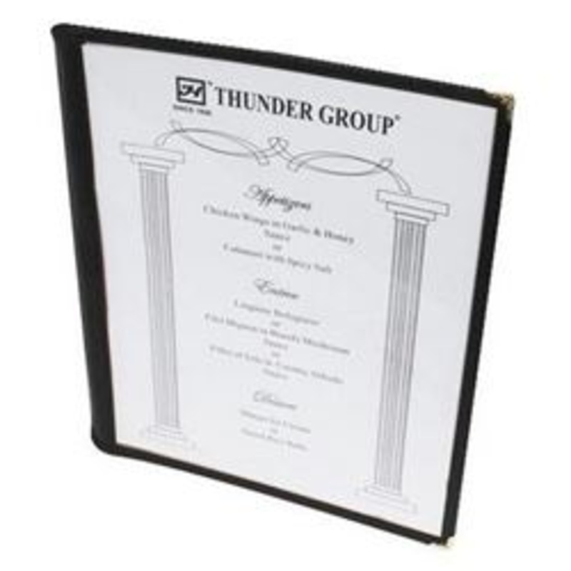 Menu Cover Single Pocket Black
