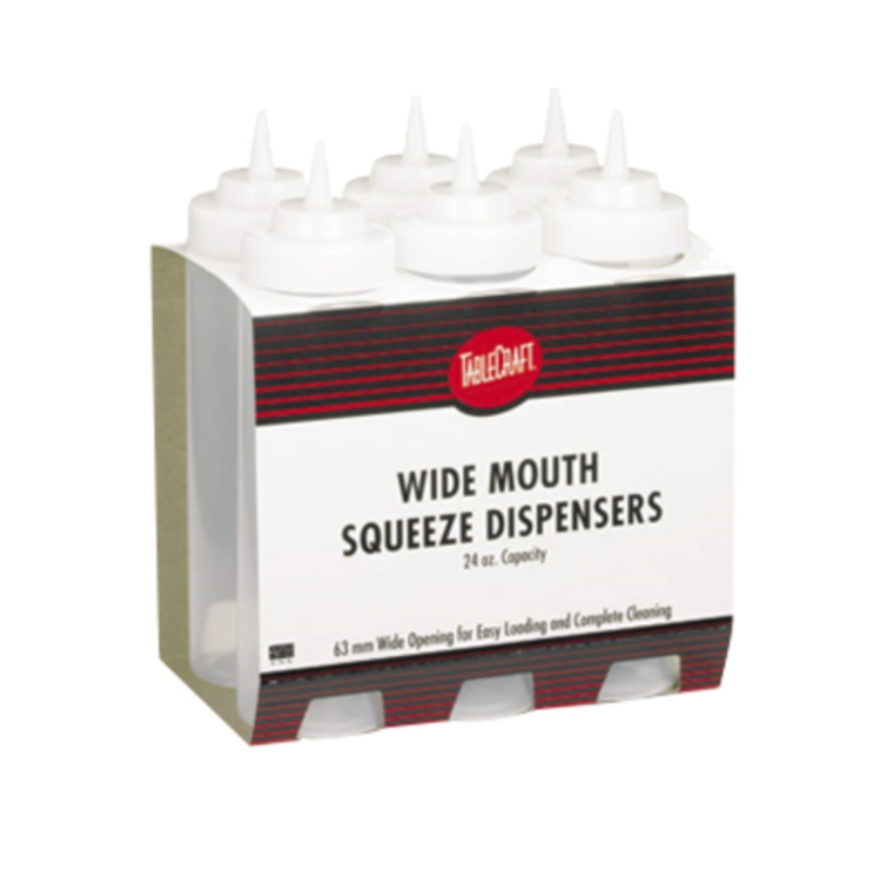 TableCraft – Squeeze Bottle Wide Mouth 16 Clear 6Pk – TCPC11663C