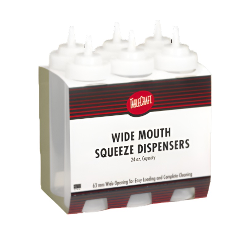 TableCraft – Squeeze Bottle Wide Mouth Clear 24oz – TCPC12463C