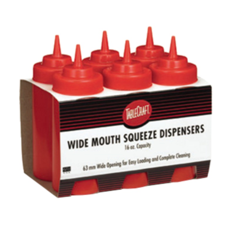 TableCraft – Squeeze Bottle Wide Mouth Red 24oz – TCPC12463K