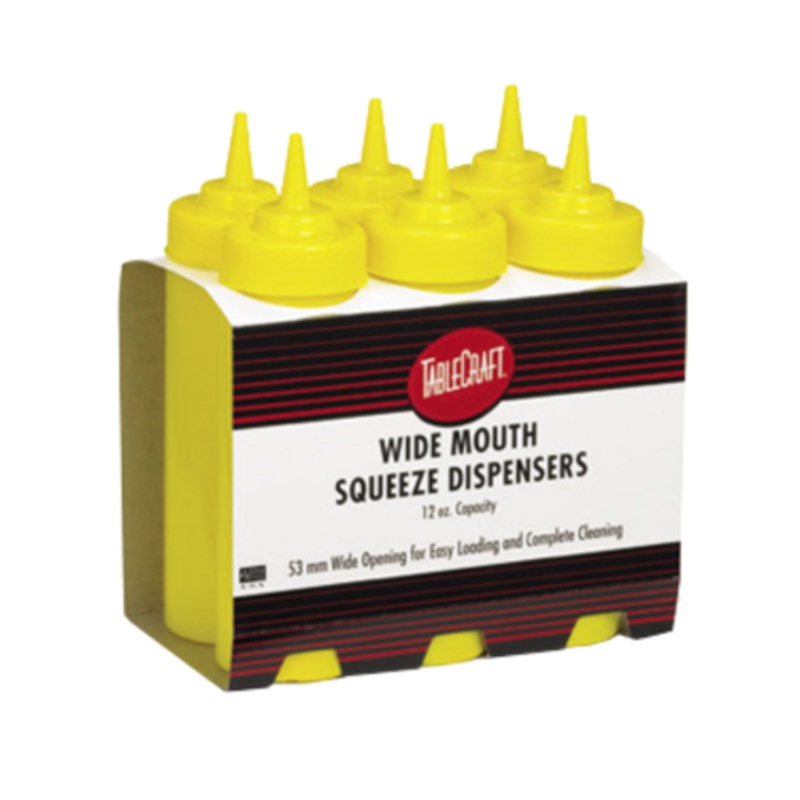 TableCraft – Squeeze Bottle Wide Mouth Yellow 24oz – TCPC12463M