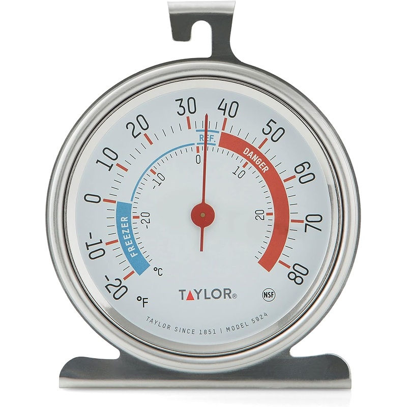 Taylor 5924 Large Dial Kitchen Refrigerator and Freezer Analog Thermometer