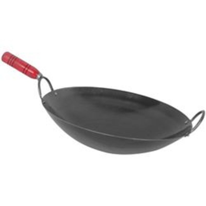 Wooden Handle Wok 16