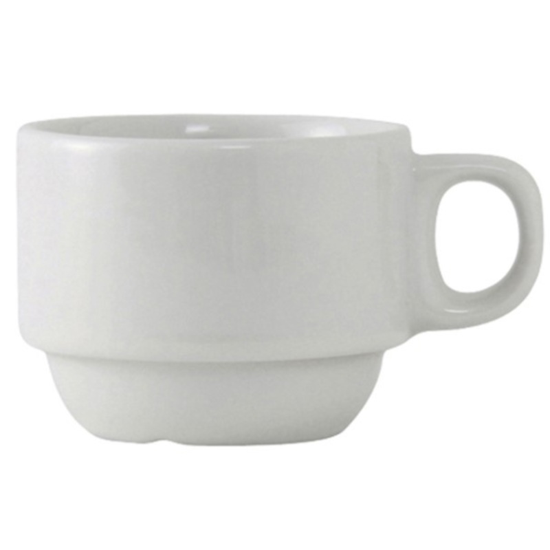 Tuxton ALF-0303 Alaska 3 oz. Stackable Bright White China Espresso Cup – 36/Case