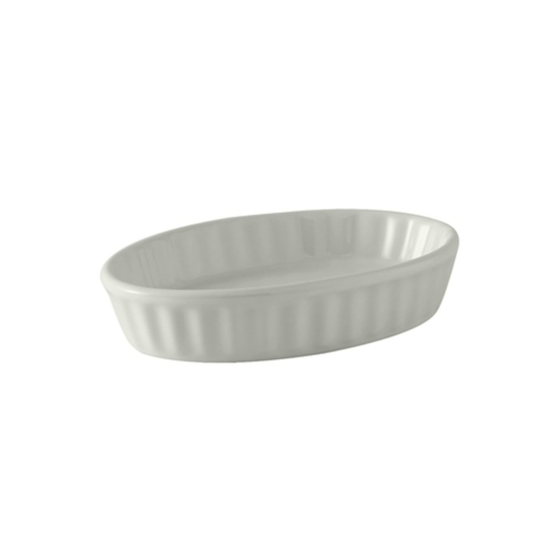 Tuxton Baking Dish, Creme Brulee 6oz Oval, Fluted – CS1D