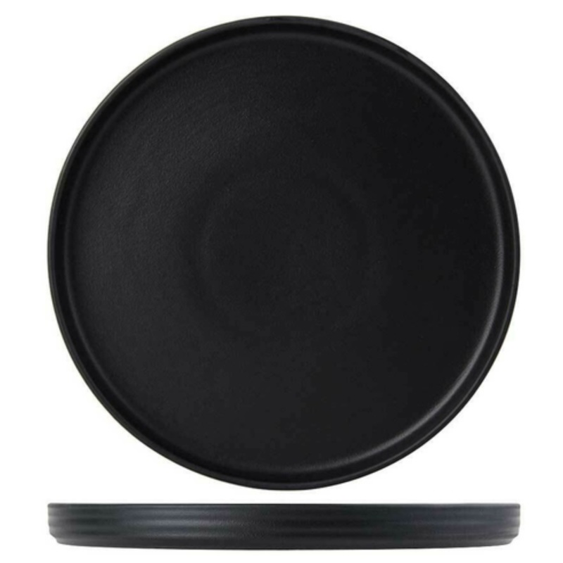 Tuxton Plate, 10-3/4 x 7/8 H, Round, Straight Side, Zion, Matte Black – CS1D