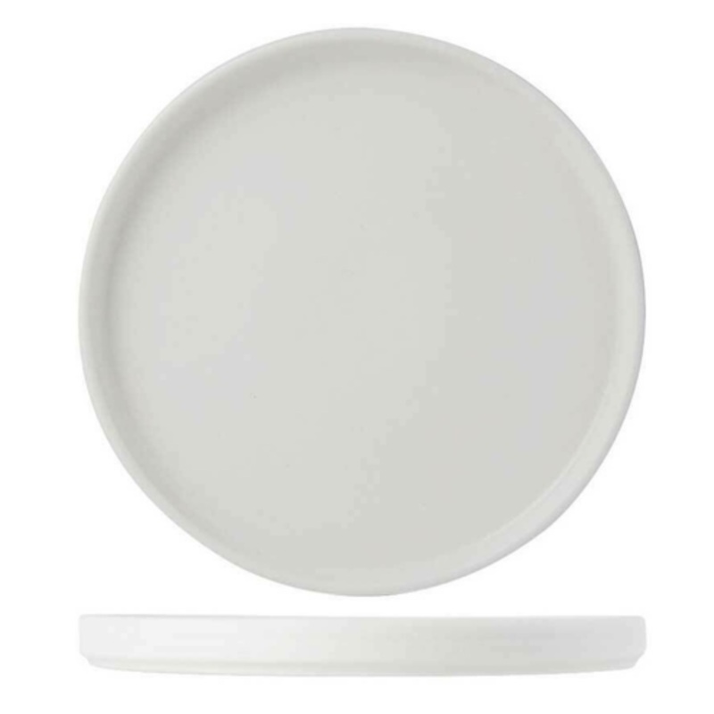 Tuxton Plate, 8-1/4 x 3/4 h, Round, Straight Side, Zion, Matte White -CS2D