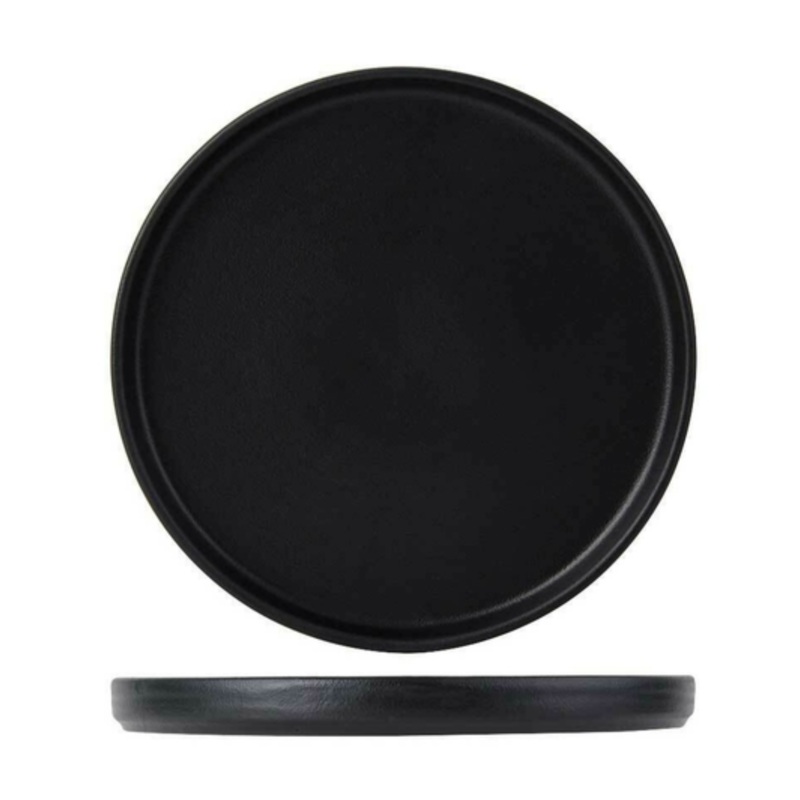 Tuxton Plate, 8-1/4 x 3/4h, Round, Straight Side, Zion, Matte Black – CS2D