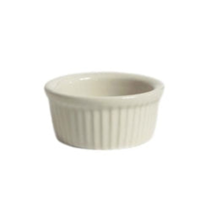 Tuxton Ramekin, 4 1/2oz Fluted Sides Plain – Eggshell – CS4D