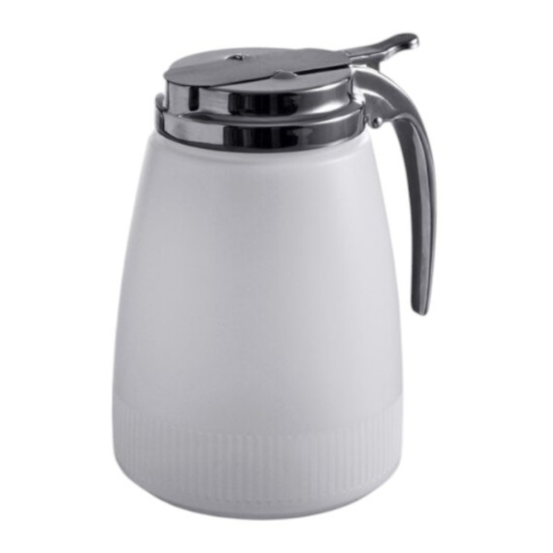 Vollrath – Syrup Pourer, 48oz – White Polyethylene Jar, Chrome Top – 2748