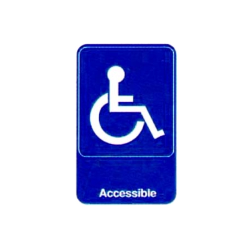 Vollrath Sign, AccessibleBraille 6 x 9 White On Blue – 5644