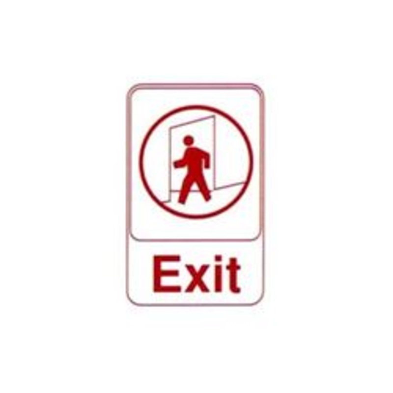 Vollrath Sign, Exit 6 x 9 Red On White – 5609