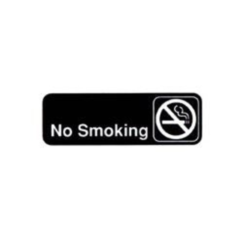 Vollrath Sign, No Smoking3 x 9 White On Black – 4513