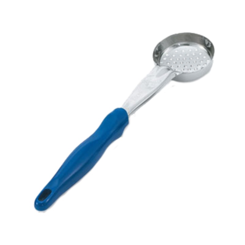 Vollrath Spoodle 2 oz 1-Piece Heavy/Duty, Perforated Round Bowl, Blue Handle  – 6432230
