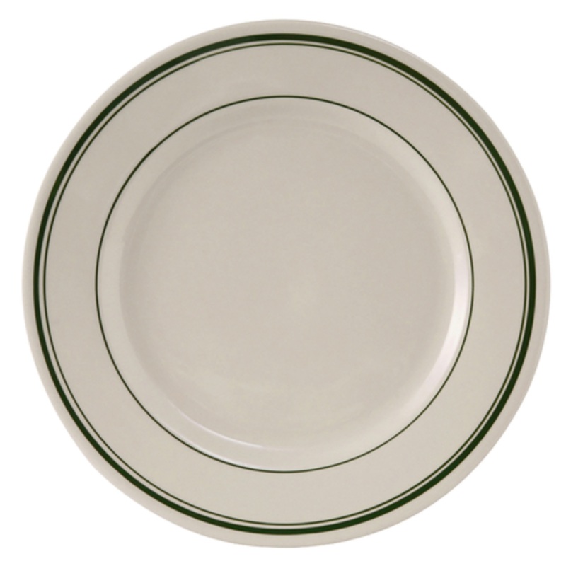 Tuxton  Plate, 10.5 WR, w/Green Band – TUXTGB-016