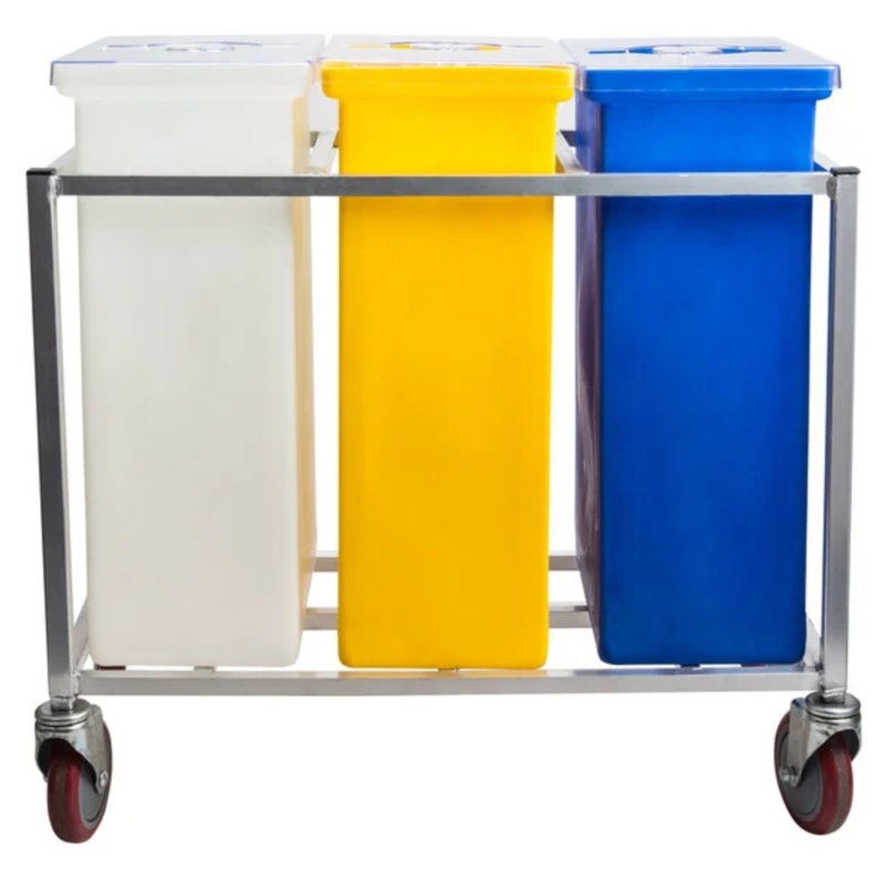 Winholt – Triple Ingredient Bin White ,Yellow and Blue – 148PIB