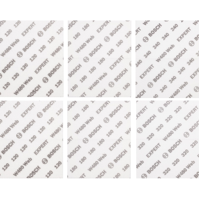 Bosch EXPERT W480 Web 1/4 Hand Sanding Sheet Set 115x140mm 6 pcs 2608902431