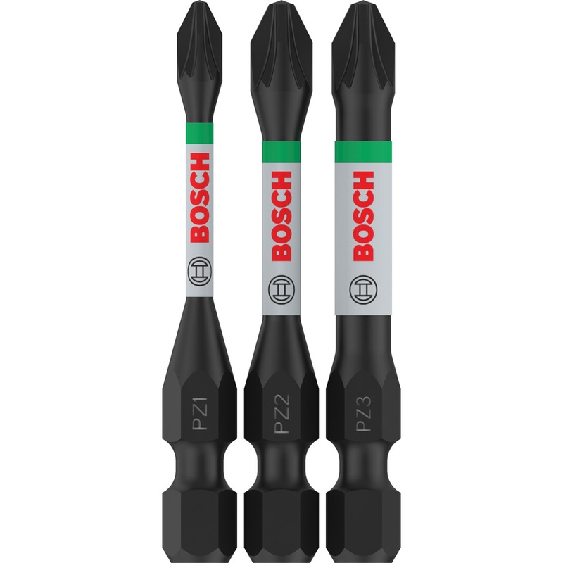 Bosch Professional PZ Impact Bits PZ1 PZ2 PZ3 55mm 3 pcs 2608521U57