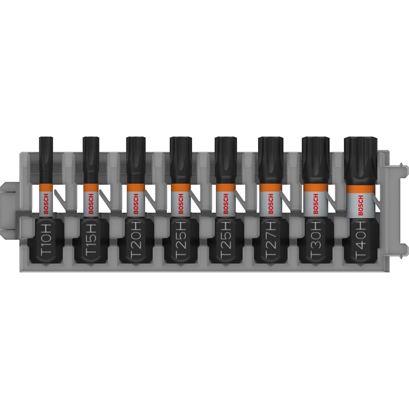 Bosch Professional TH Impact Bits T10H T15H T20H T25H(x2) T27H T30H T40H 25mm 8 pcs 2608521U56