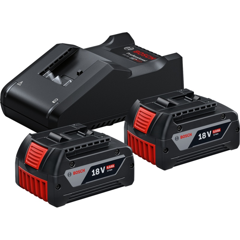 Bosch 2x GBA 4.0Ah CoolPack + GAL 18V-40 (carton) 18V Starter Set Cordless 1600A019S1