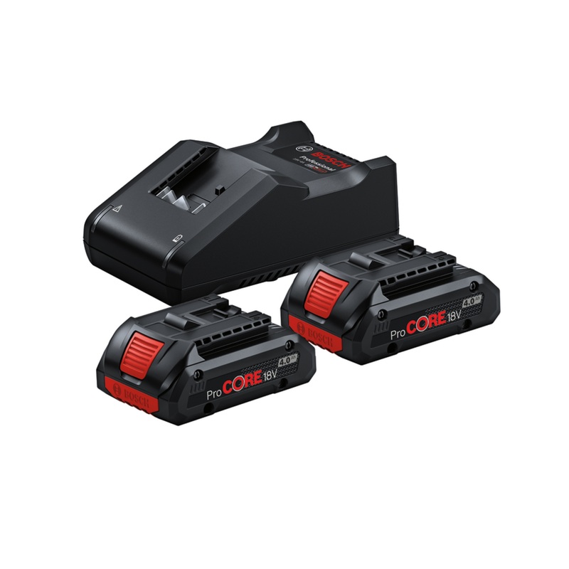 Bosch 2x ProCORE18V 4.0Ah + GAL 18V-40 (carton) 18V Starter Set Cordless 1600A01BA4