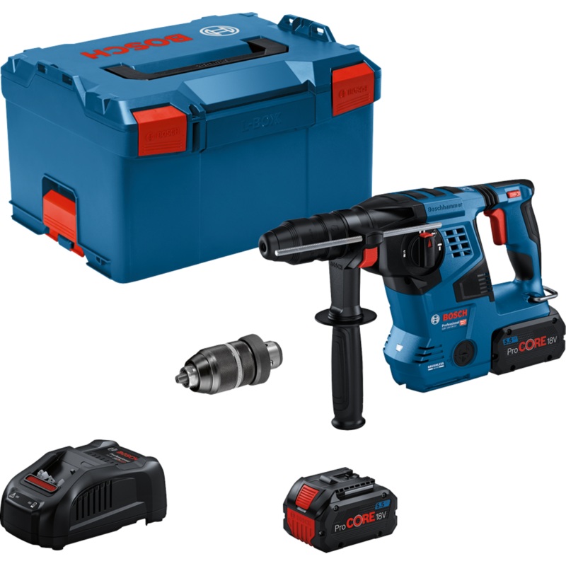 Bosch GBH 18V-28 CF (2x ProCORE18V 5.5Ah, GAL 1880 CV, L-BOXX) BRUSHLESS 18V SDS-Plus Cordless 0611921075