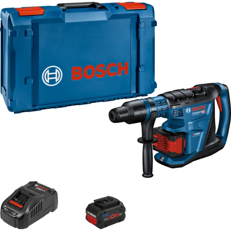 Bosch GBH 18V-40 C (2x ProCORE18V 8.0Ah, GAL 1880 CV, carry case) BITURBO BRUSHLESS 18V SDS-Max Cordless 0611917172