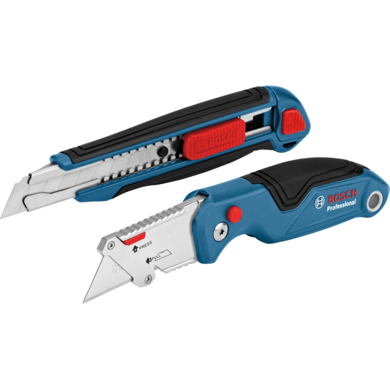 Bosch Professional Knife Set (1x Folding Knife, 1x Snap-off Knife, carton) 1600A016BM