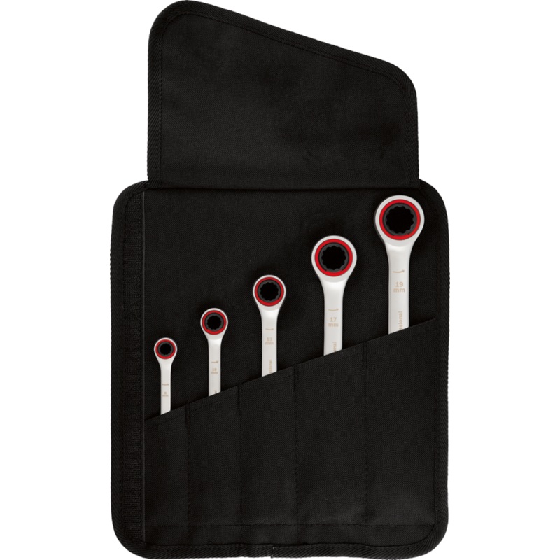 Bosch Professional Ratchet/Spanner Set (5pcs: 8, 10, 13, 17, 19mm, canvas bag in carton) 1600A02Z3D