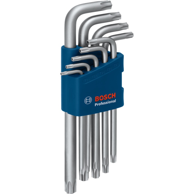 Bosch Professional Torx Allen Keys Set (9pcs: 10, 15, 20, 25, 27, 30, 40, 45, 50mm, carton) 1600A01TH4