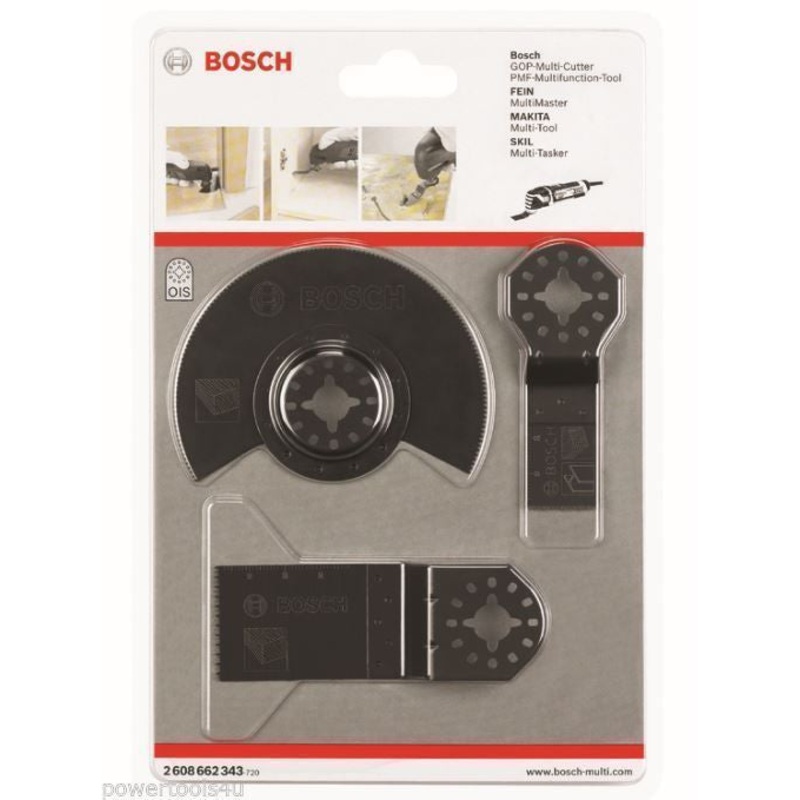 Bosch 3 Pc Multi Tool Blade Set (ACZ85EC. AIZ20AB. AIZ32EC) GOP PMF 2608662343