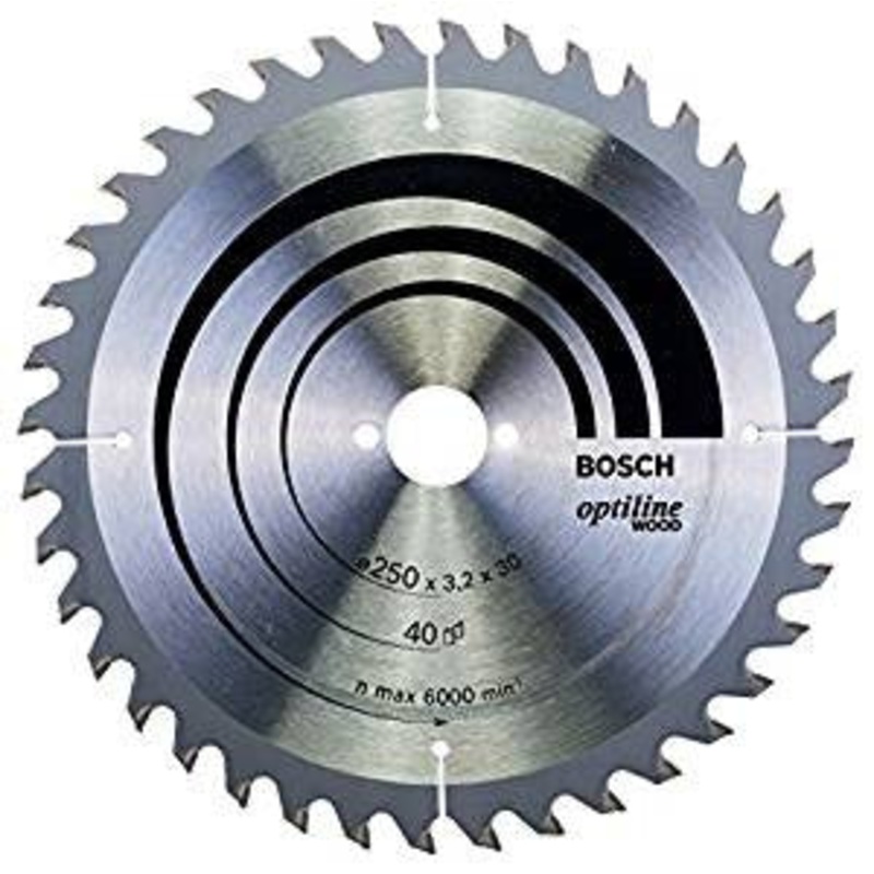 Bosch Optiline Wood Bench Saw Blade 250×3.2×30. 40t 2608640670