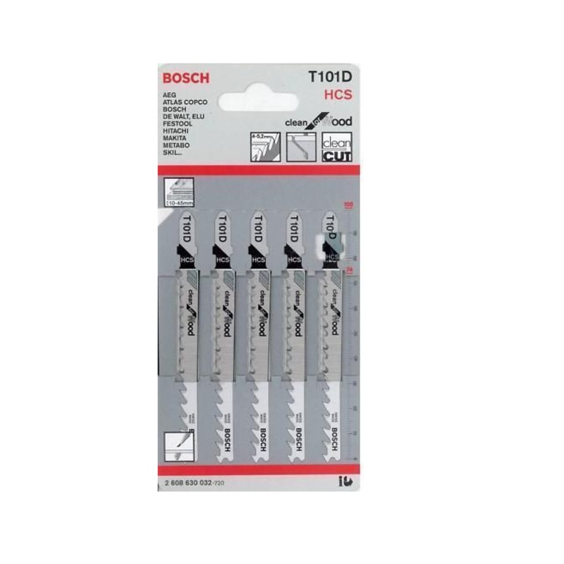 Bosch T101D Jigsaw Blades Clean for Wood 1 x 5 pack 2608630032