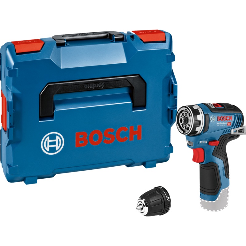 Bosch E-STOCK GSR 12V-35 FC (body only, GFA 12-H, Aux Handle, Depth Gauge attachments, L-BOXX) BRUSHLESS 12V Drill Driver Cordless 06019H300B930