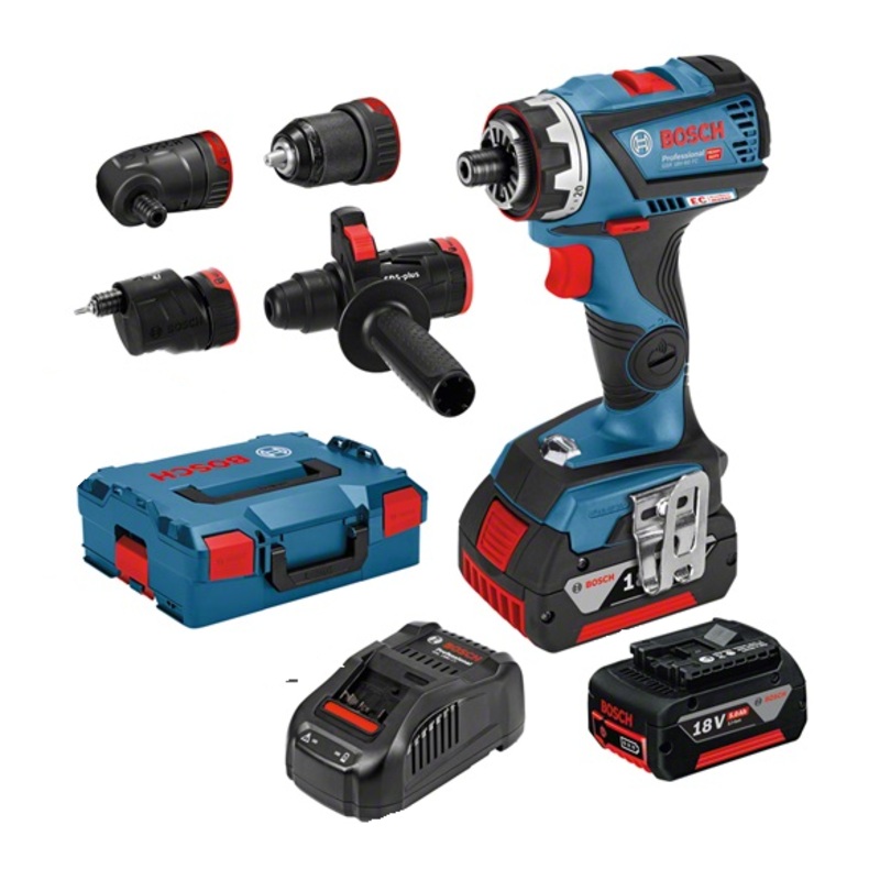 Bosch E-STOCK GSR 18 V 60 FCC FlexiClick Drill Driver + 4 Chuck 2 x 5.0Ah in L BOXX 06019G7170930