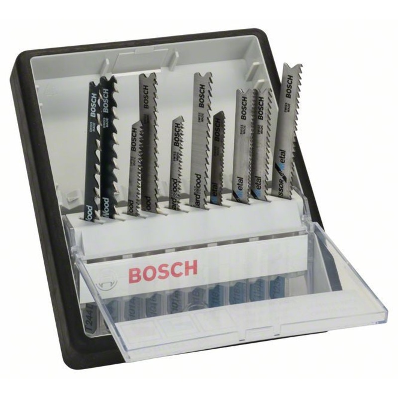 Bosch 10 piece Robust Line jigsaw blade set Wood and Metal T shank 2607010542