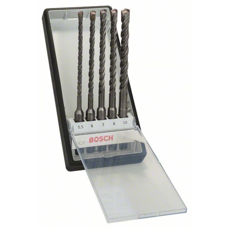 Bosch 5 piece Robust Line SDS plus 5 hammer drill bit set  5.5.6.7.8.10 x 165mm 2607019929