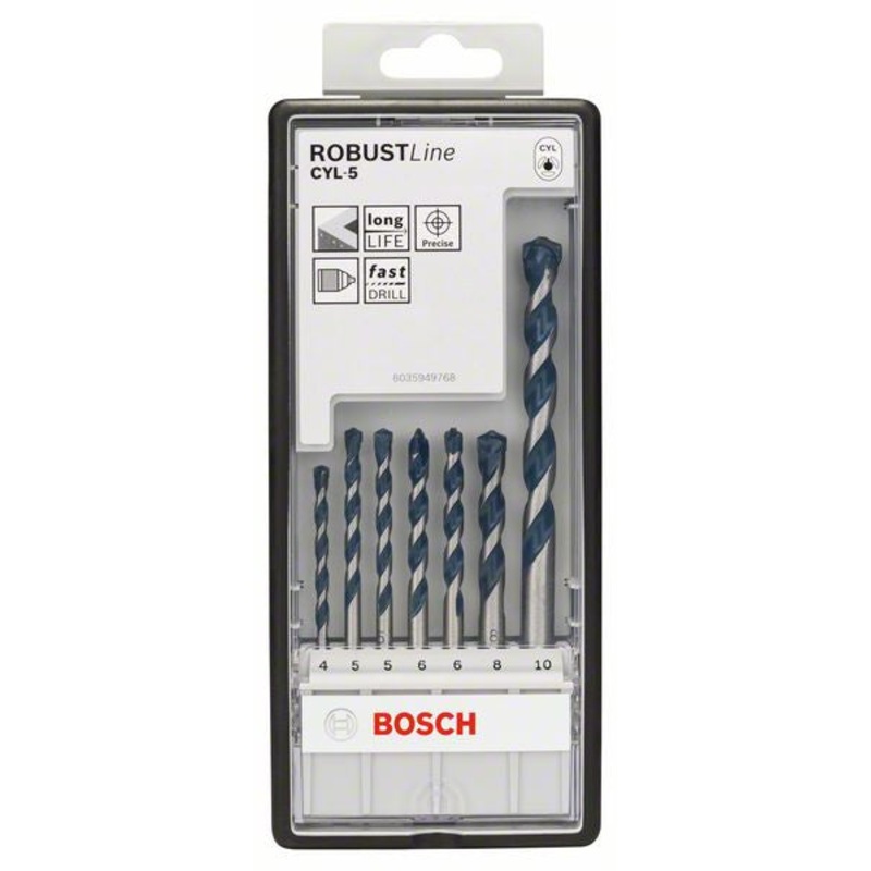 Bosch 7 piece Robust Line CYL 5 concrete drill bit set 4; 5; 5; 6; 6; 8; 10 mm 2608588167