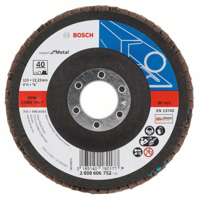 Bosch Flap disc 115 mm. 22.23 mm. 40 2608606752