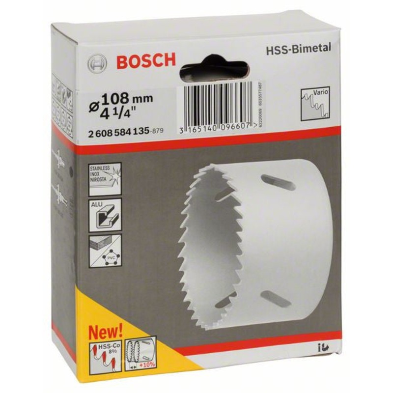 Bosch HSS bi metal holesaw for standard adapters 108 mm. 4 1 4′ 2608584135