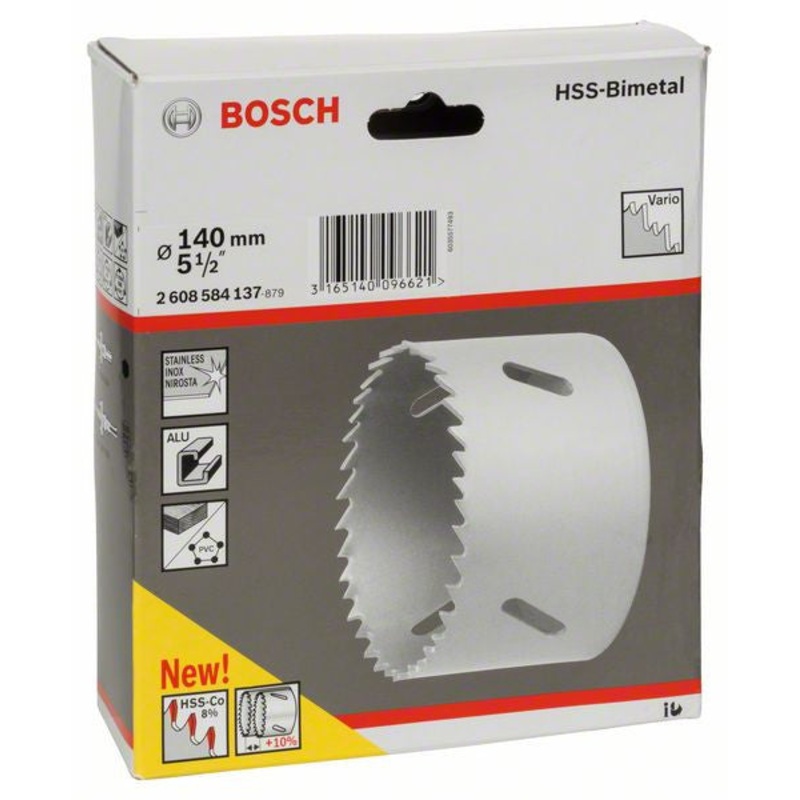 Bosch HSS bi metal holesaw for standard adapters 140 mm. 5 1 2′ 2608584137